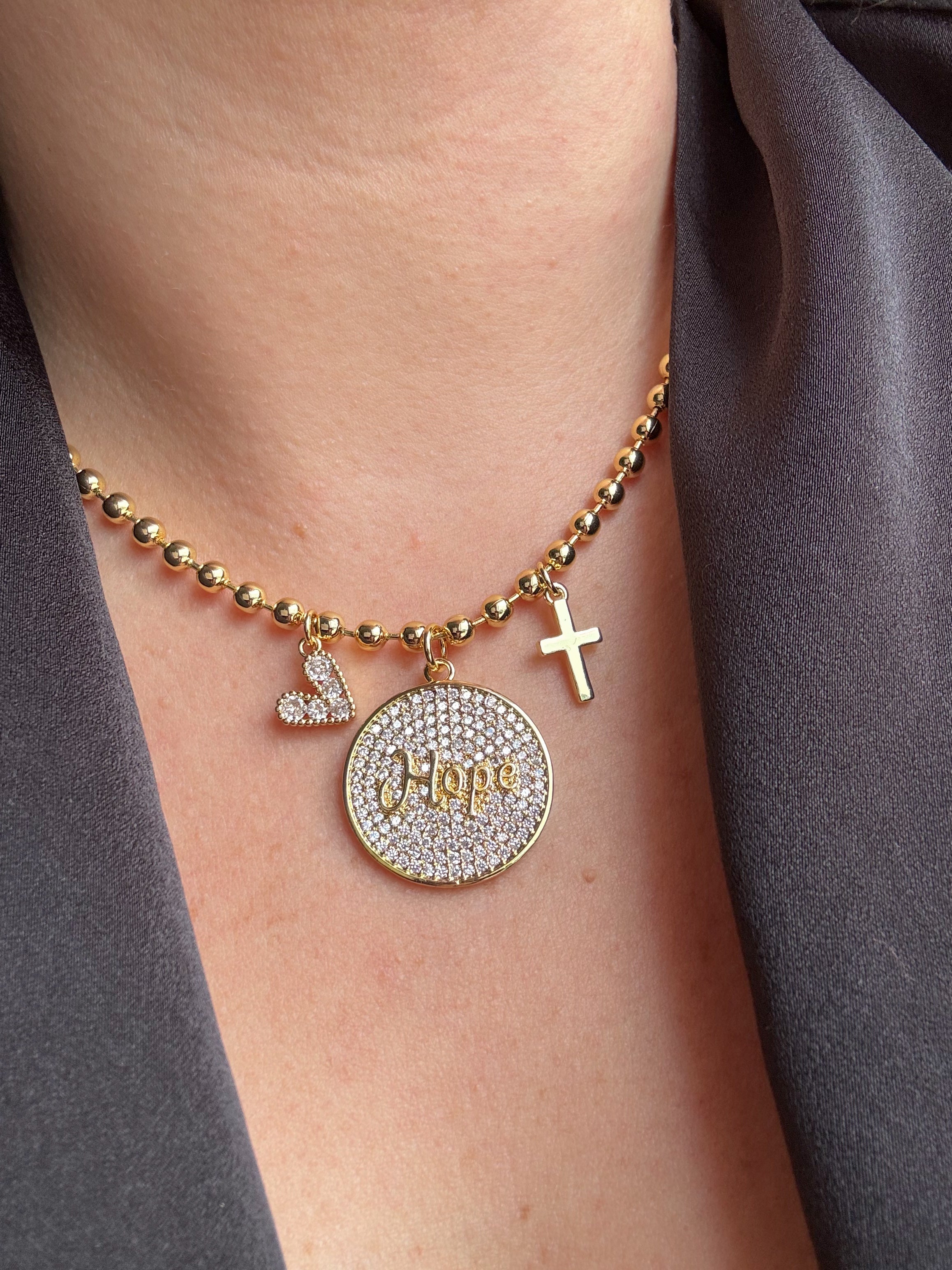 Hope + Hearts Charms Necklace