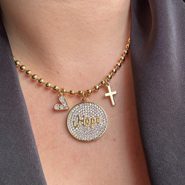 Hope + Hearts Charms Necklace
