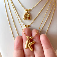 Adjustable Initials Bubble Charms Necklace