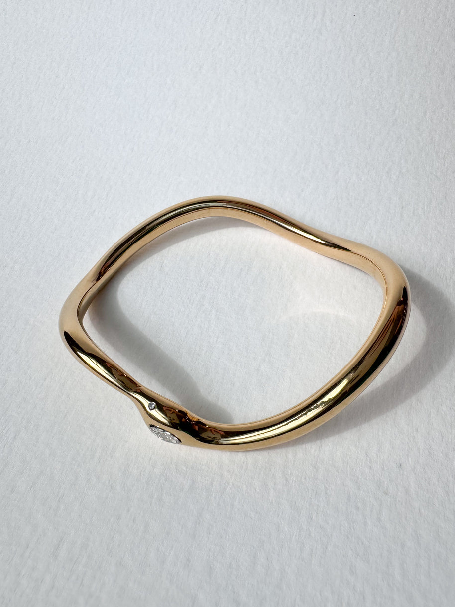 Golden Steel Wavy Shape Bracelet