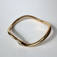 Golden Steel Wavy Shape Bracelet
