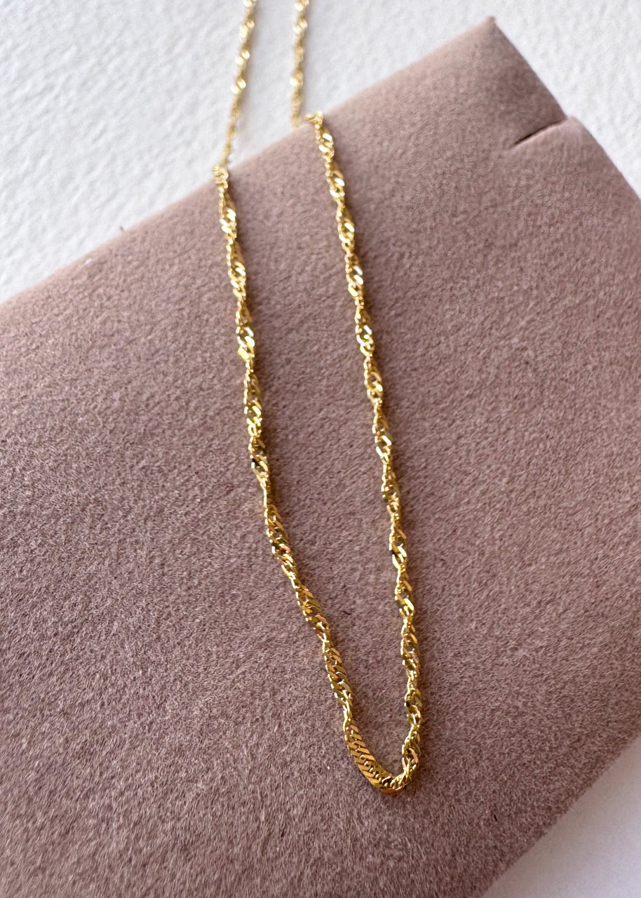 Singapure Chain 18k Solid Gold Necklace