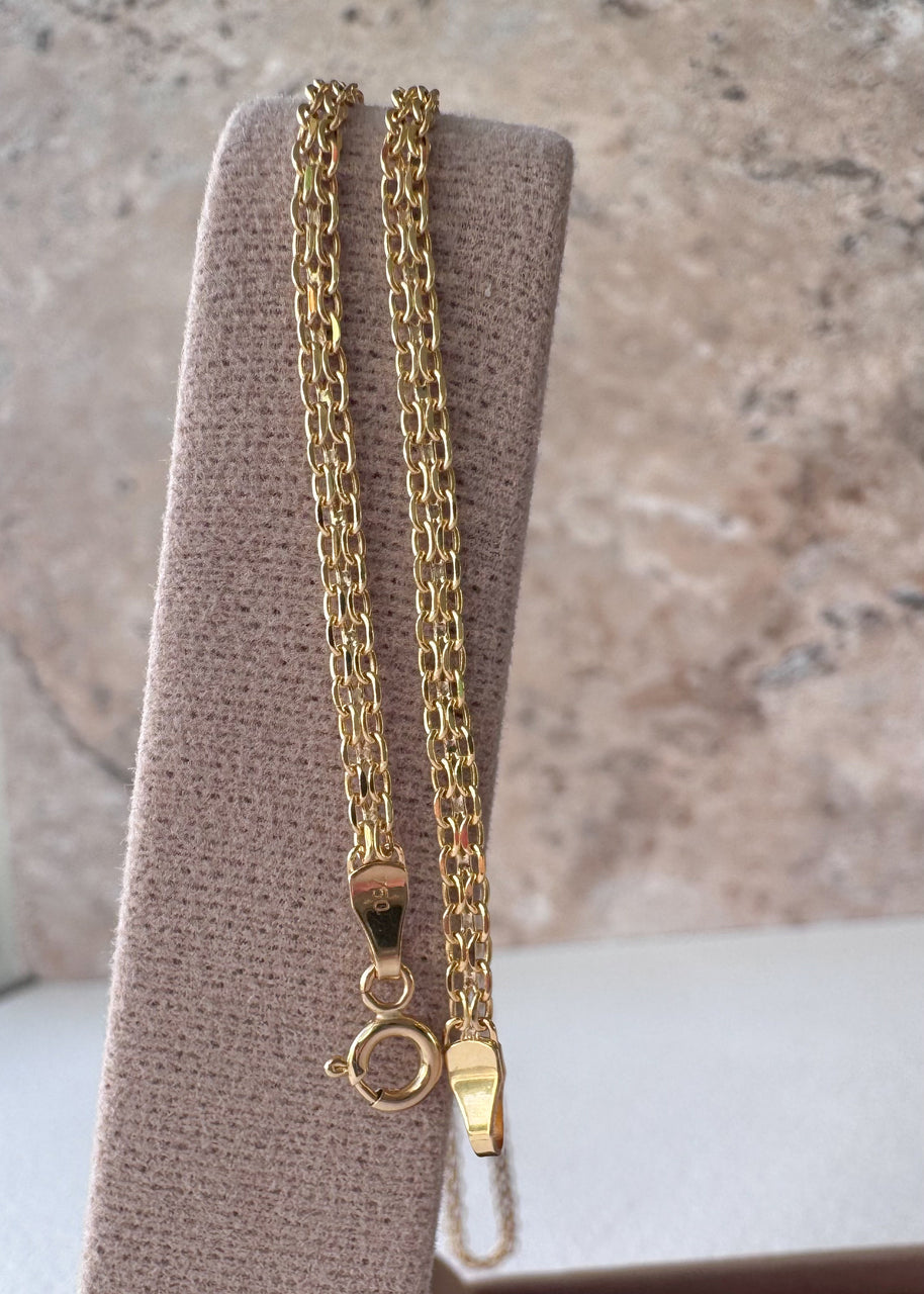 Bismark Chinese Fabric 18k Solid Gold Necklace