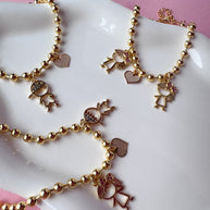 Golden Kids & Heart Bracelet