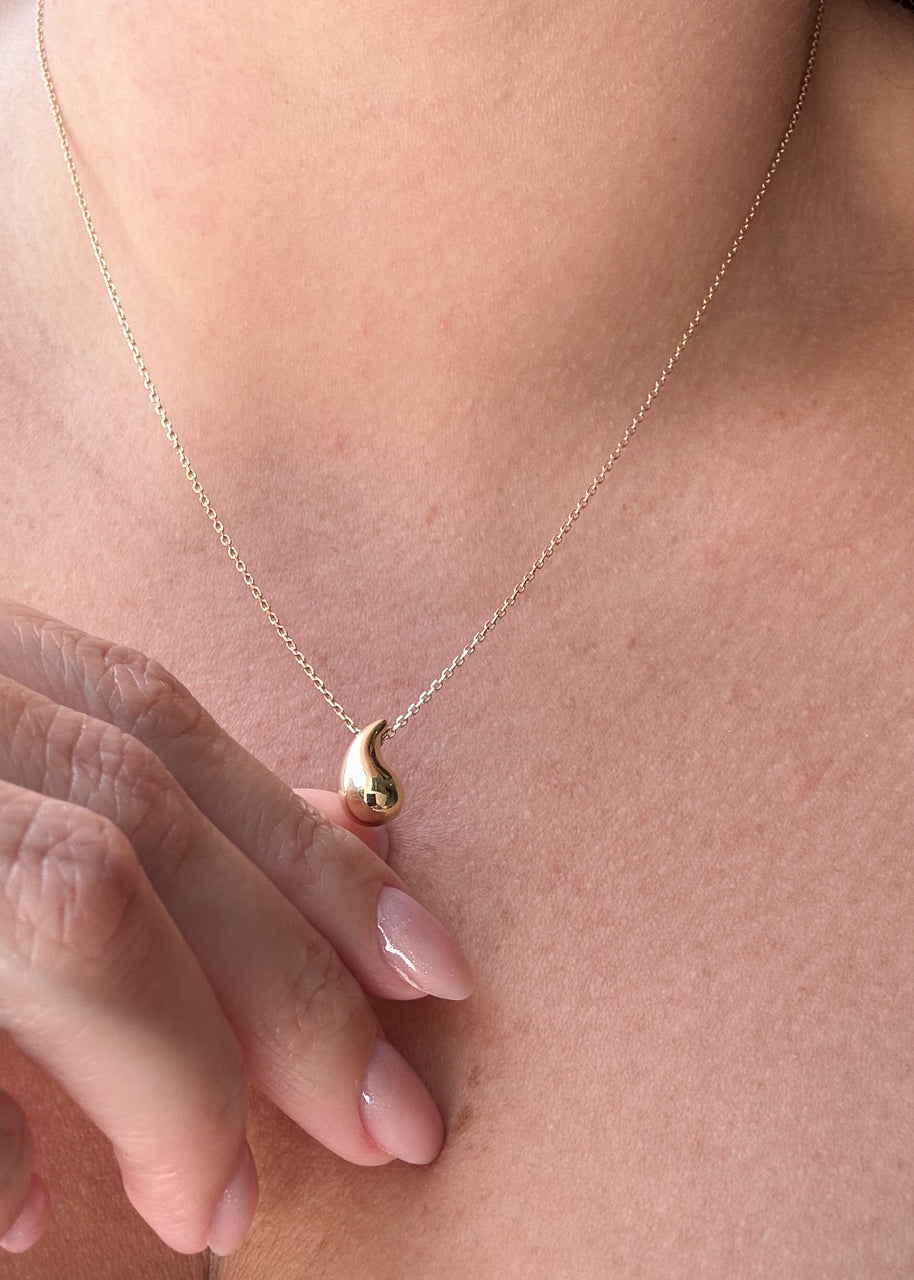 Drop Style Chain 18k Solid Gold Necklace