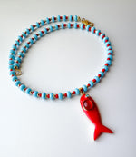 Load image into Gallery viewer, Cadena Pez Rojo y Azul
