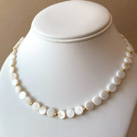 Mother of Pearl Coin Beads Pearl Necklace