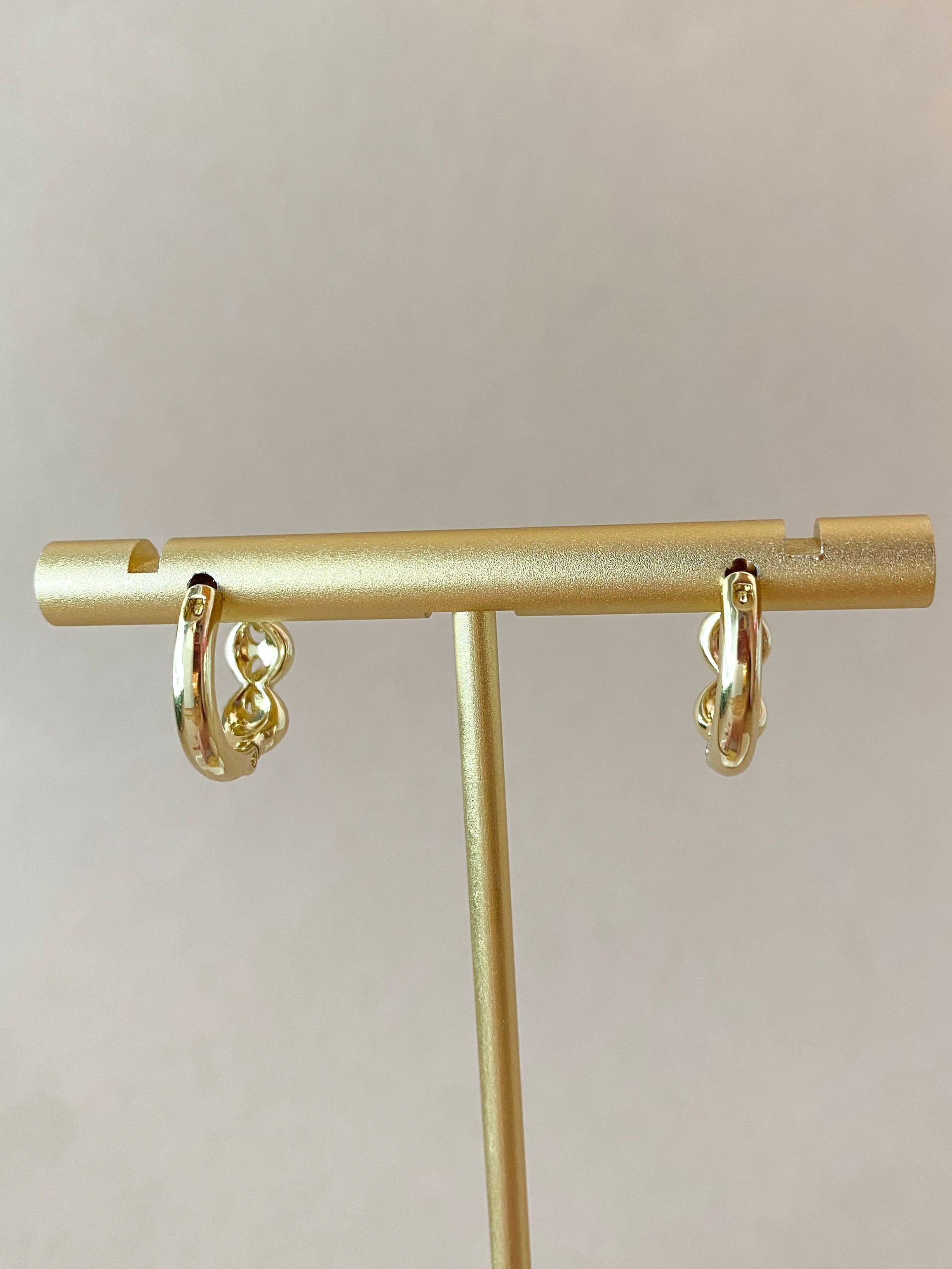 Coffee Grain Crystal Hoops