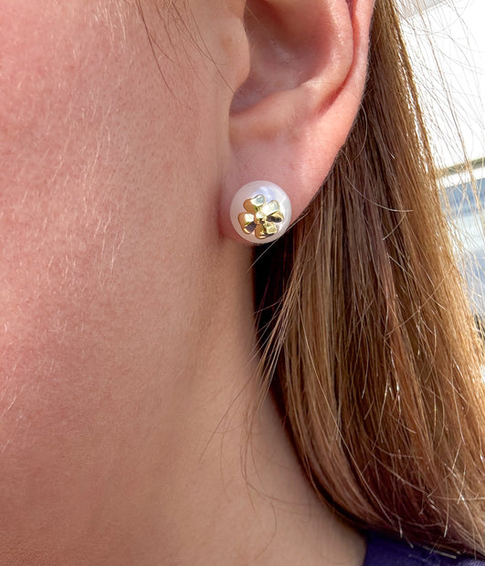 Aretes Clover en Perla