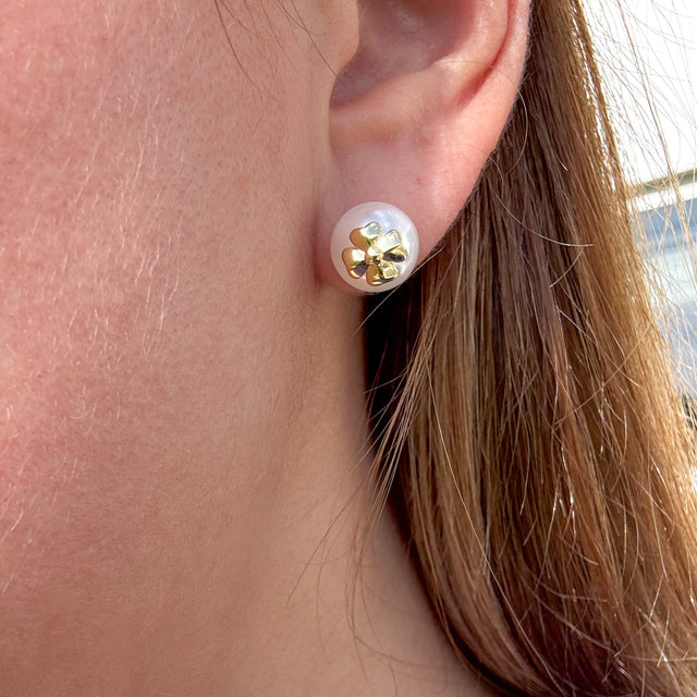 Golden Clover Pearls Earrings