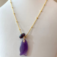 Amethyst Style Fish and Turkish Necklace