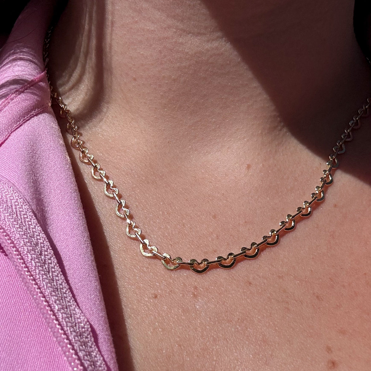 Golden Hearts Pattern Necklace
