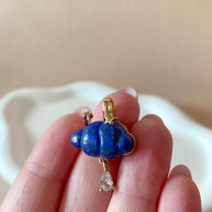 Cloud Lapislazuli and Raindrop Crystal Charm