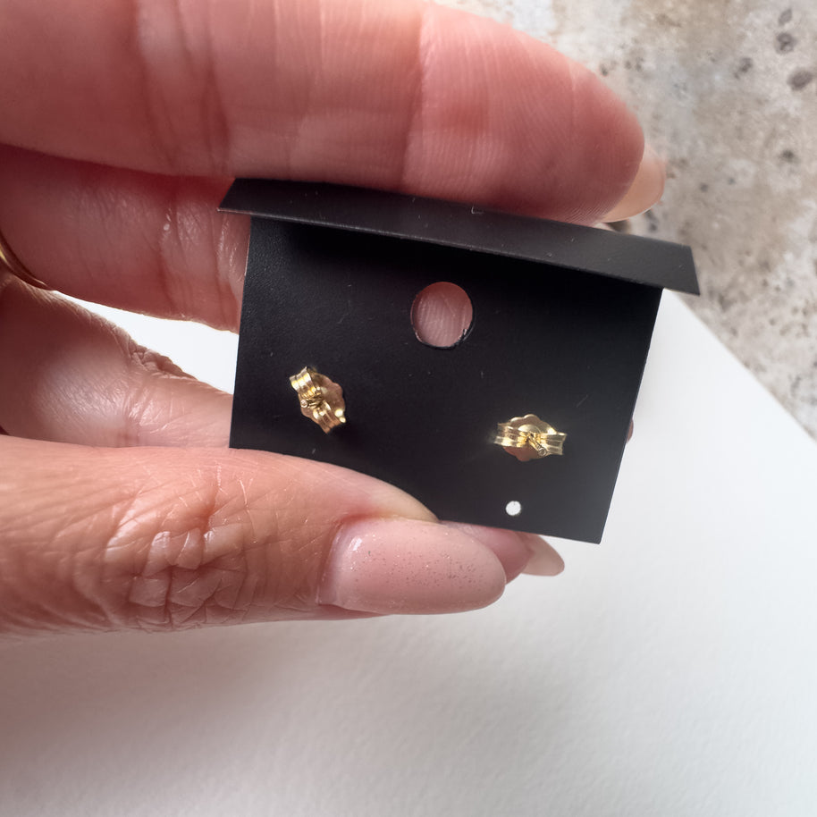Nugget Style 10K Solid Italy Gold Earrings