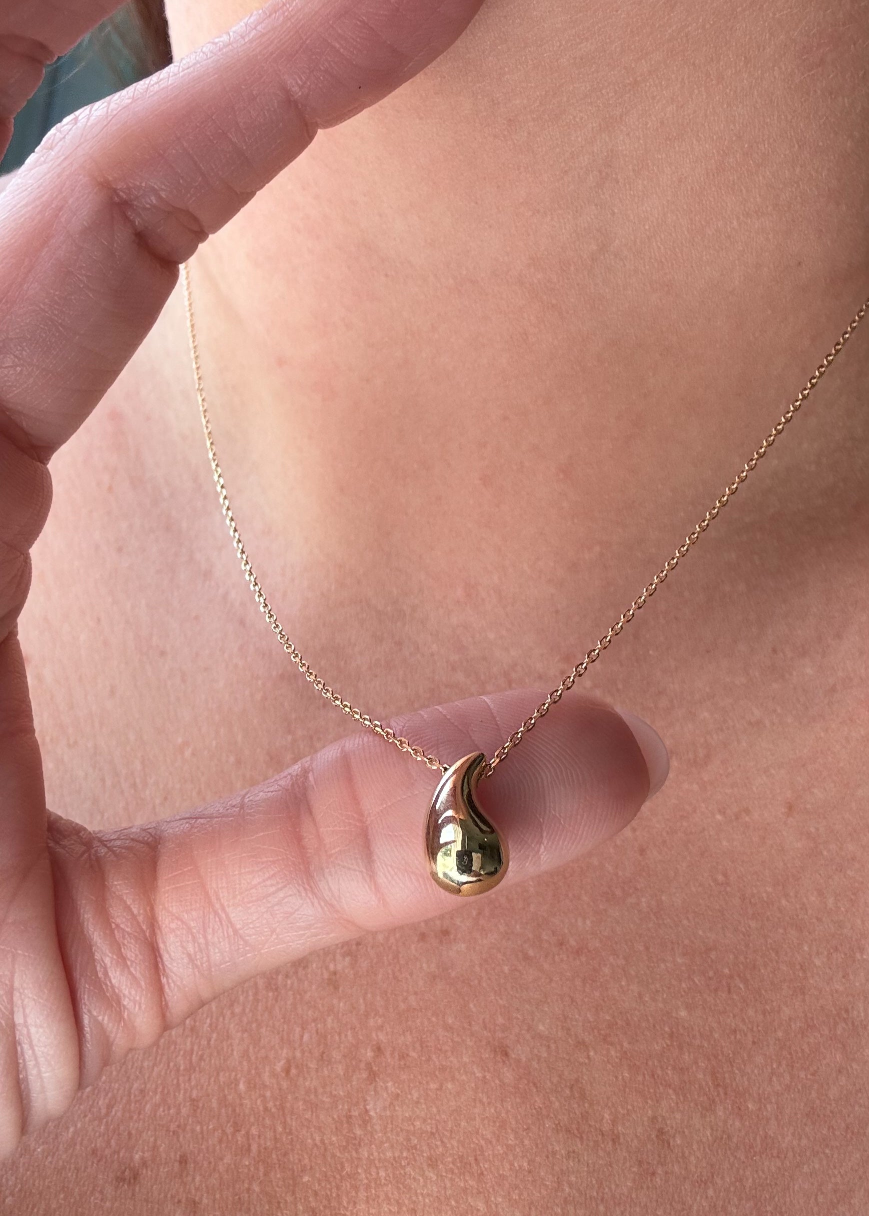 Drop Style Chain 18k Solid Gold Necklace