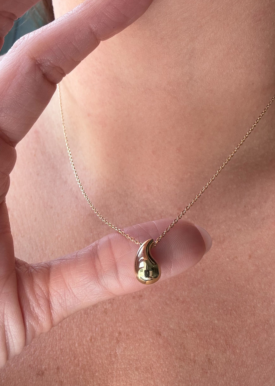 Drop Style Chain 18k Solid Gold Necklace