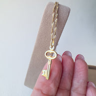 Golden Key 14k Solid Gold Charm