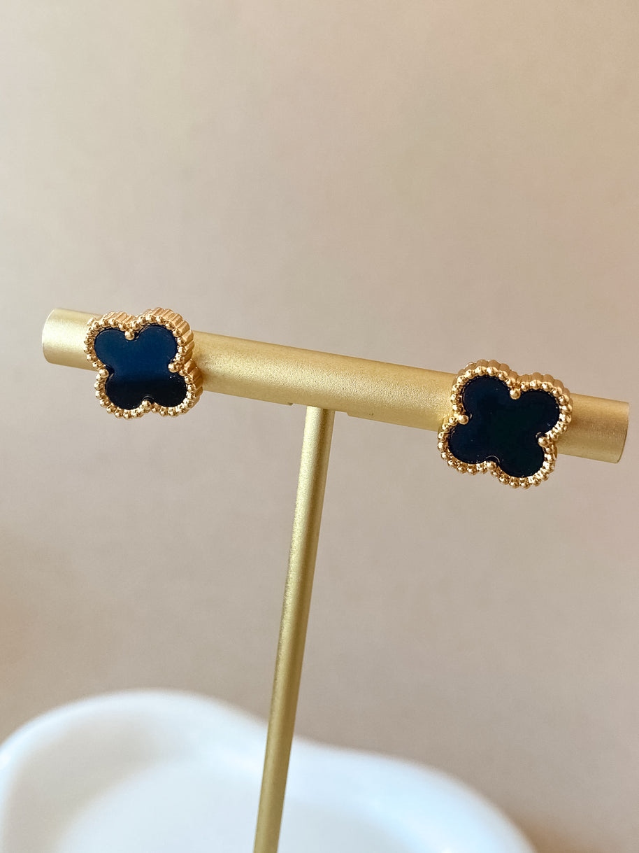 White, Red and Black Clovers Earrings
