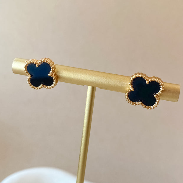 White, Red and Black Clovers Earrings