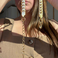 Golden Thick Mother Of Pearl Heart Necklace