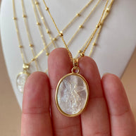 Mother of Pearl Oval Saint Medals