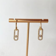 Large Zircons Golden Earrings