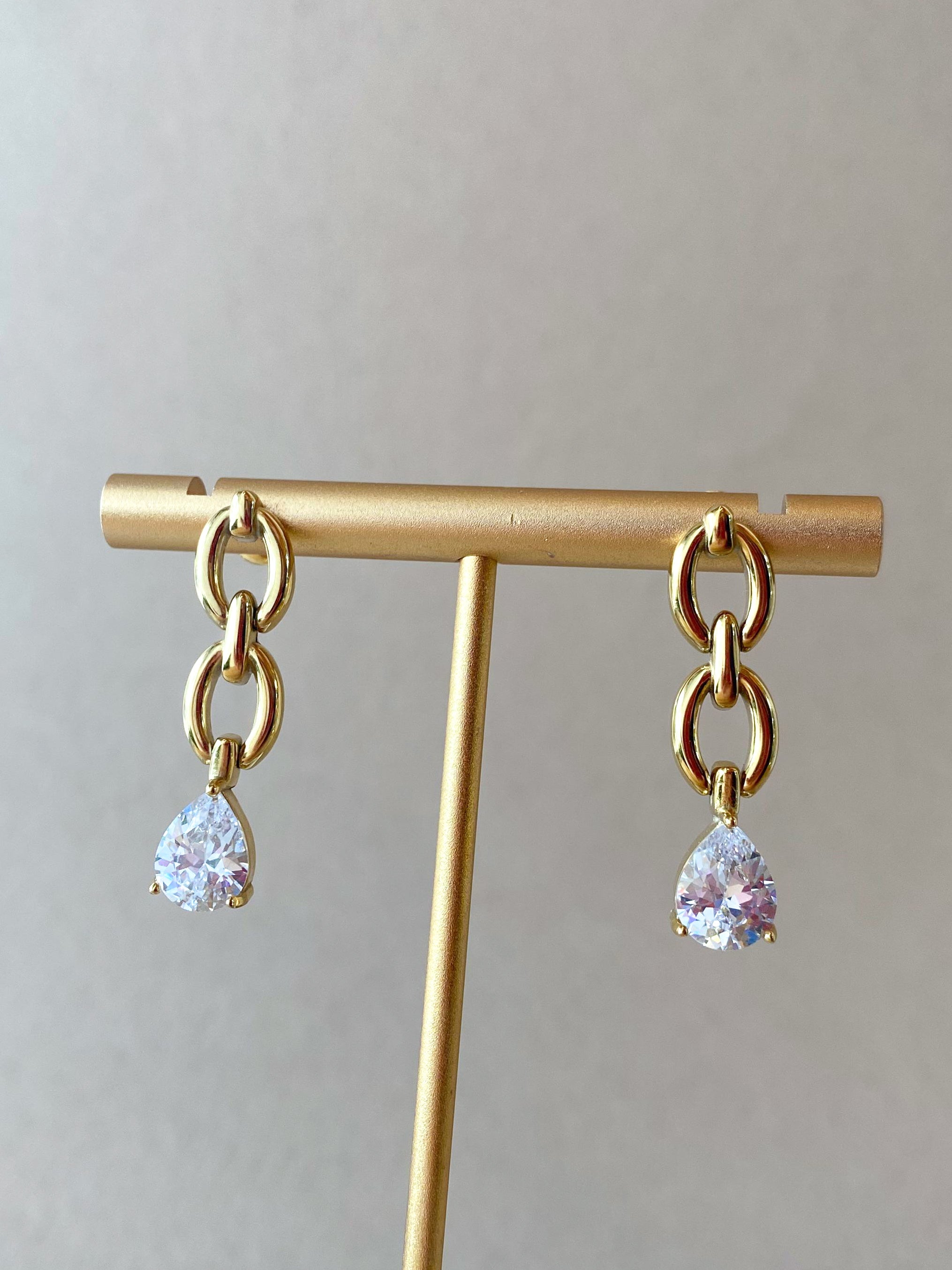Large & Medium Drop Crystal Style Earrings