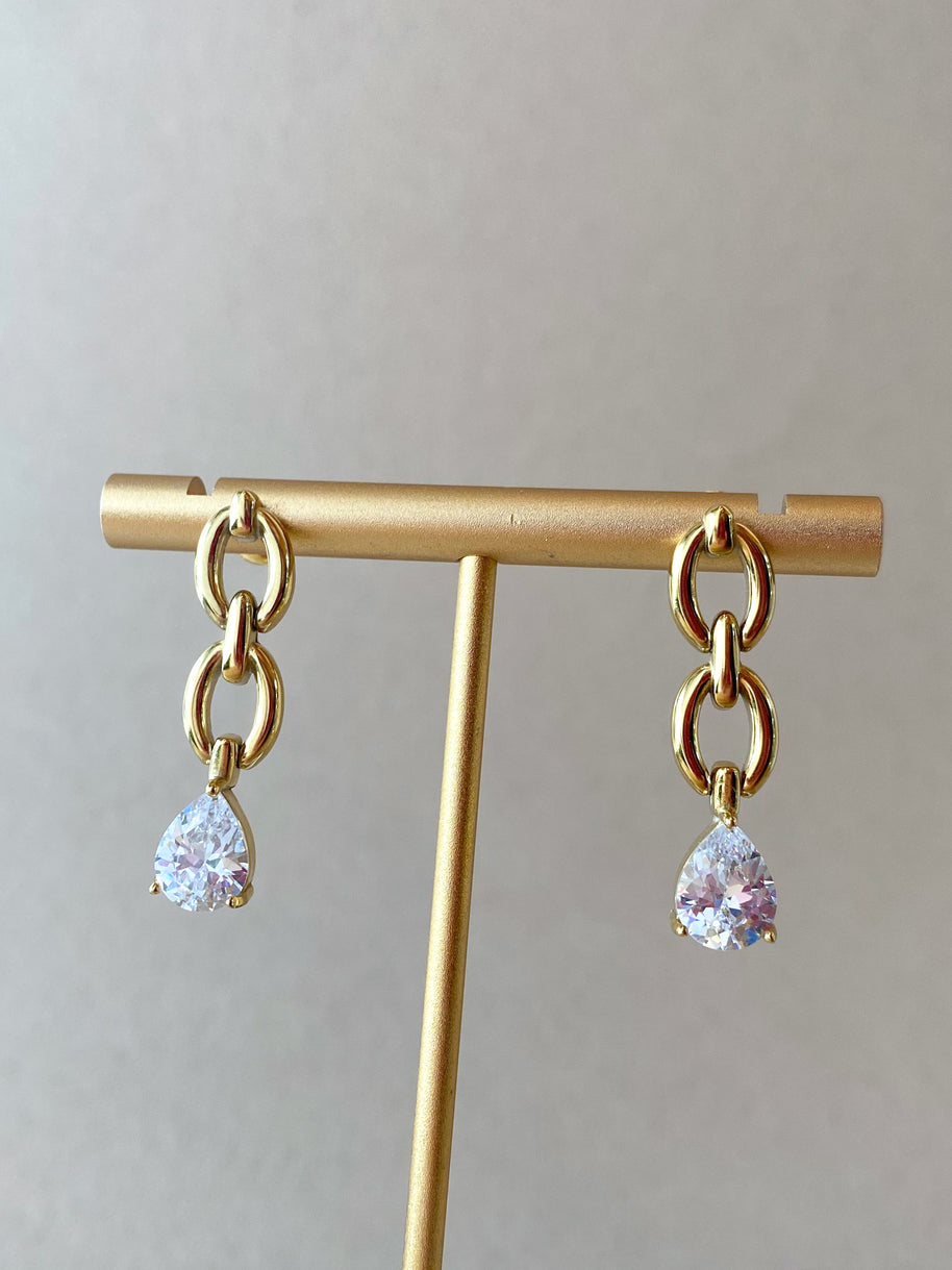 Large & Medium Drop Crystal Style Earrings