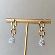 Large & Medium Drop Crystal Style Earrings