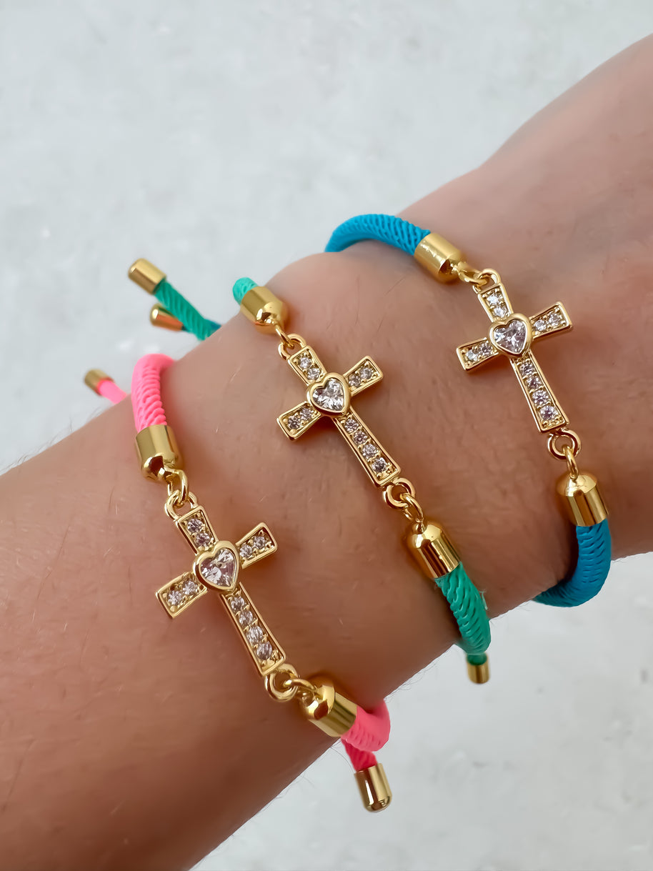 Heart Cross Colorful Bracelets