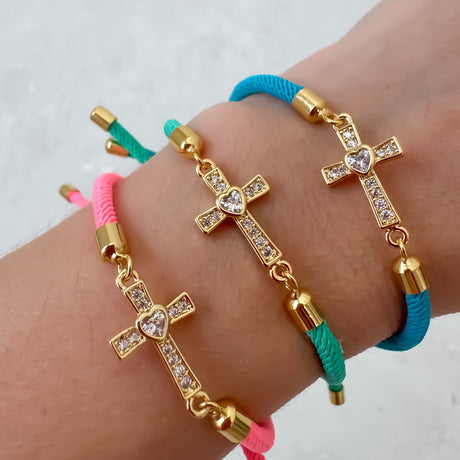 Heart Cross Colorful Bracelets