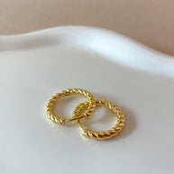 Golden Interlaced Shape Medium Hoops