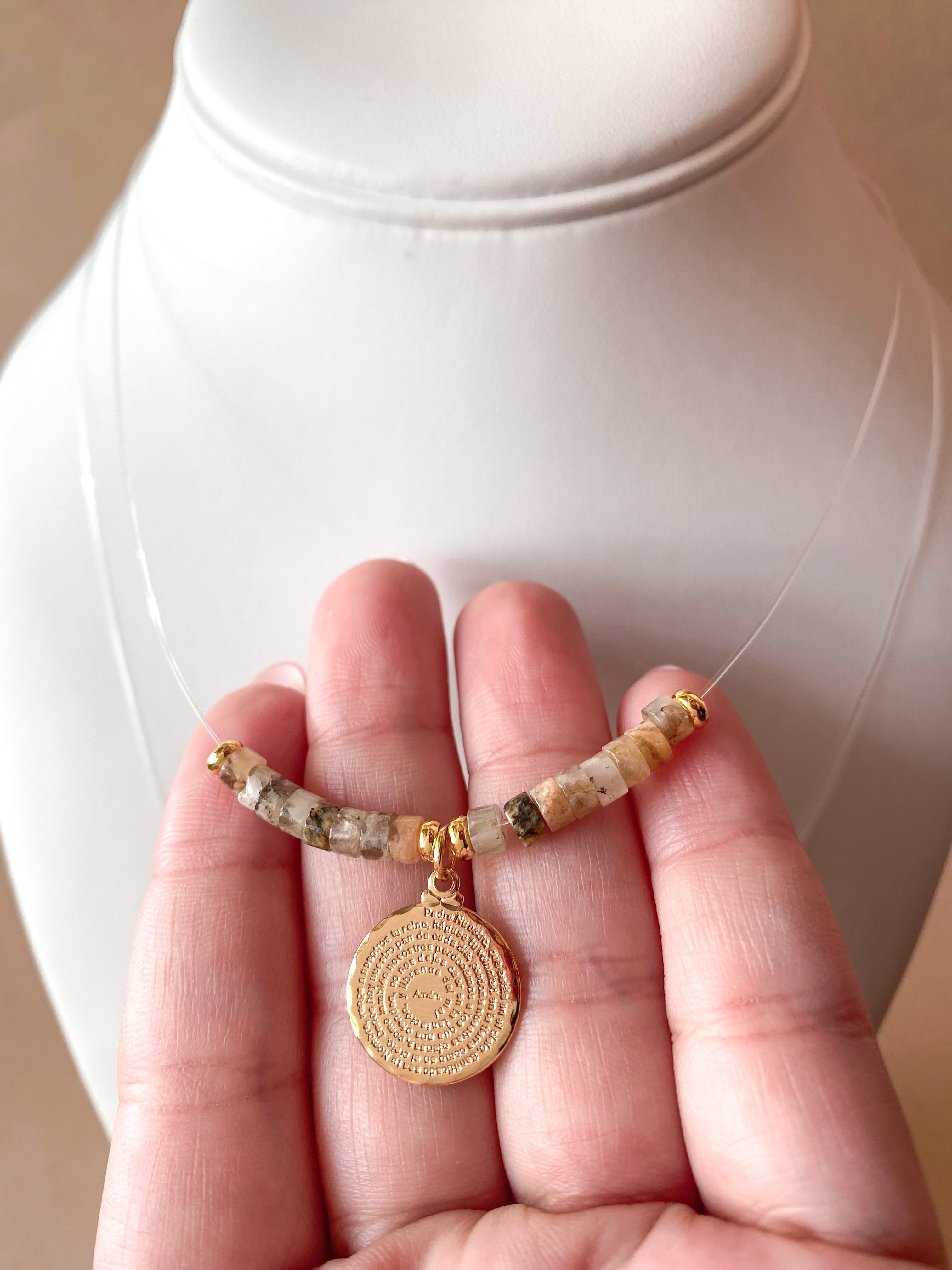 2 Styles of Religious Ghost Necklaces: Our Father or St Benedict