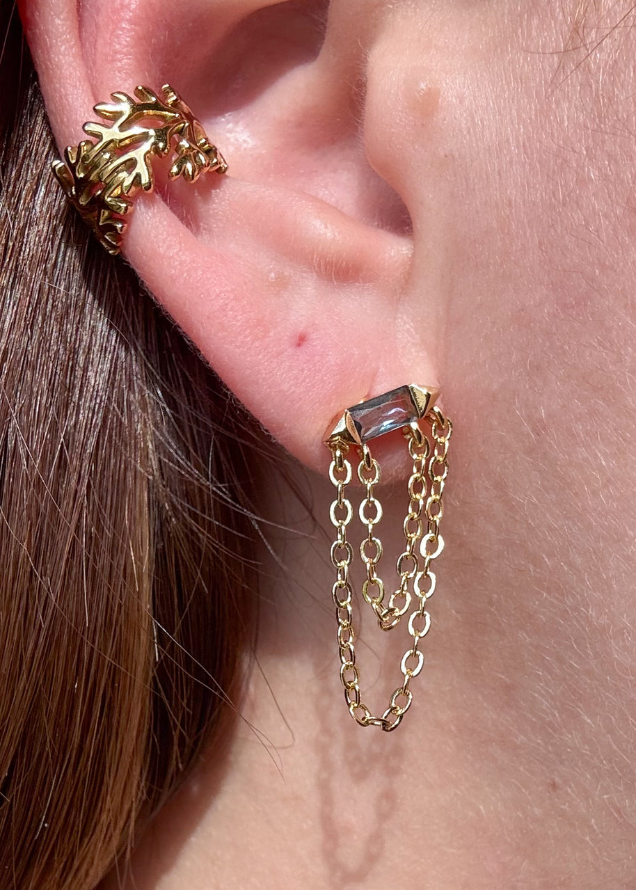 Blue Crystal Layers Earrings