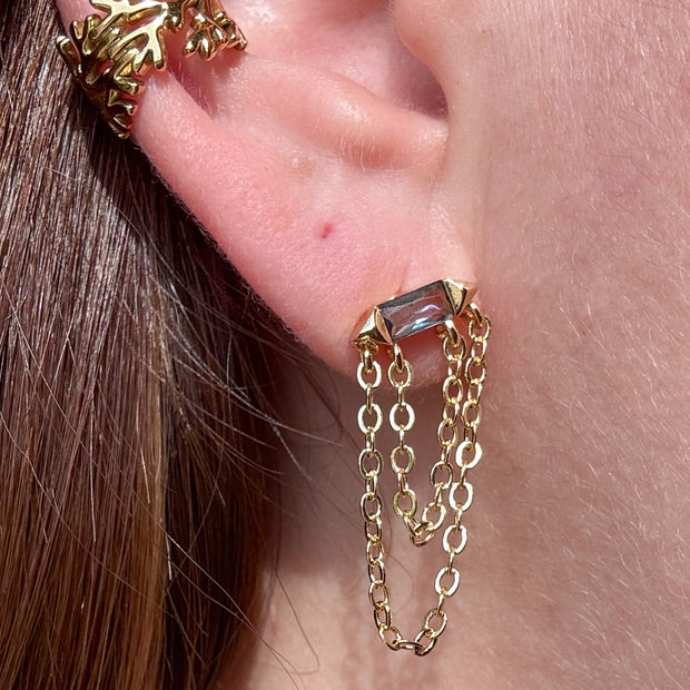 Blue Crystal Layers Earrings