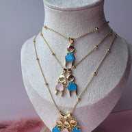 Big Kids Pink & Blue Crystals Necklaces