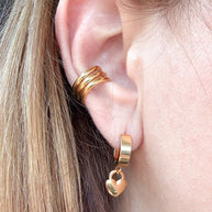 3 Lines Layer Golden Steel Ear Cuff