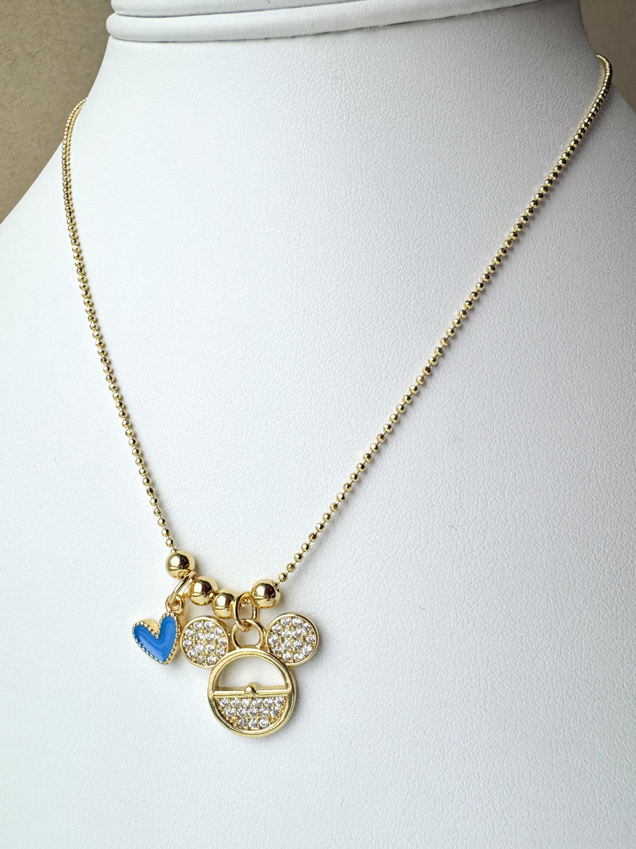 Blue Mickey Necklace