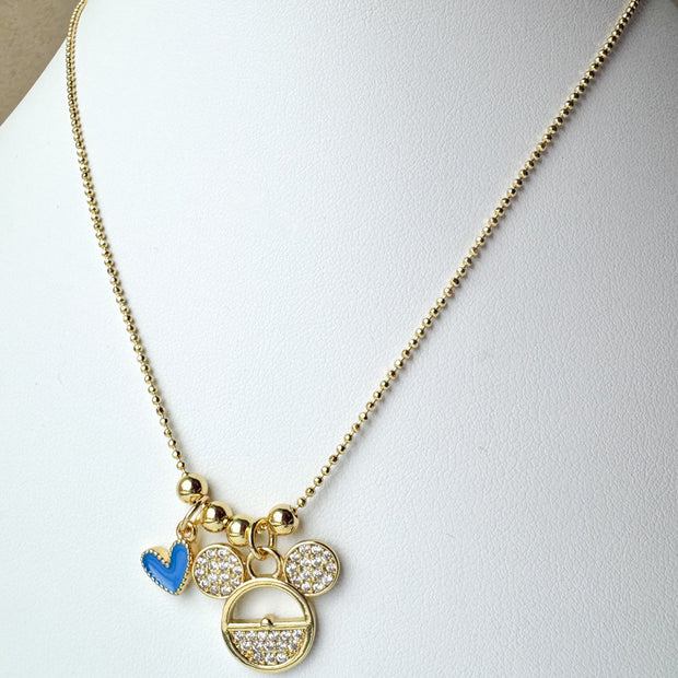 Blue Mickey Necklace