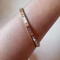 Golden and Little Crystals Steel Bracelet