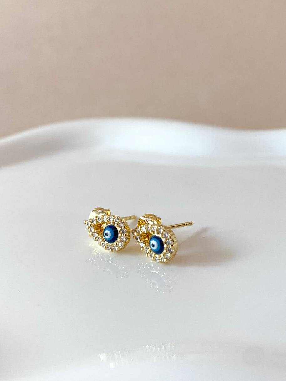 Evil Eye Drop Shape Earrings