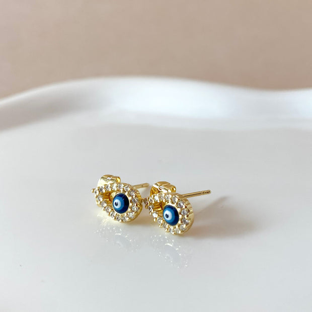 Evil Eye Drop Shape Earrings