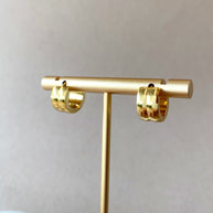 Golden Steel 2 Lines Hoops