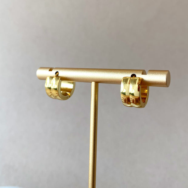 Golden Steel 2 Lines Hoops
