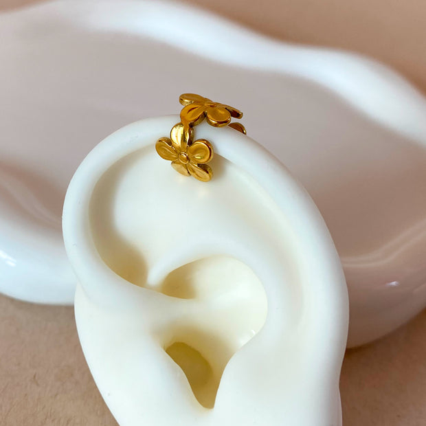 Flowers Shape Steel Style Ear Cuff