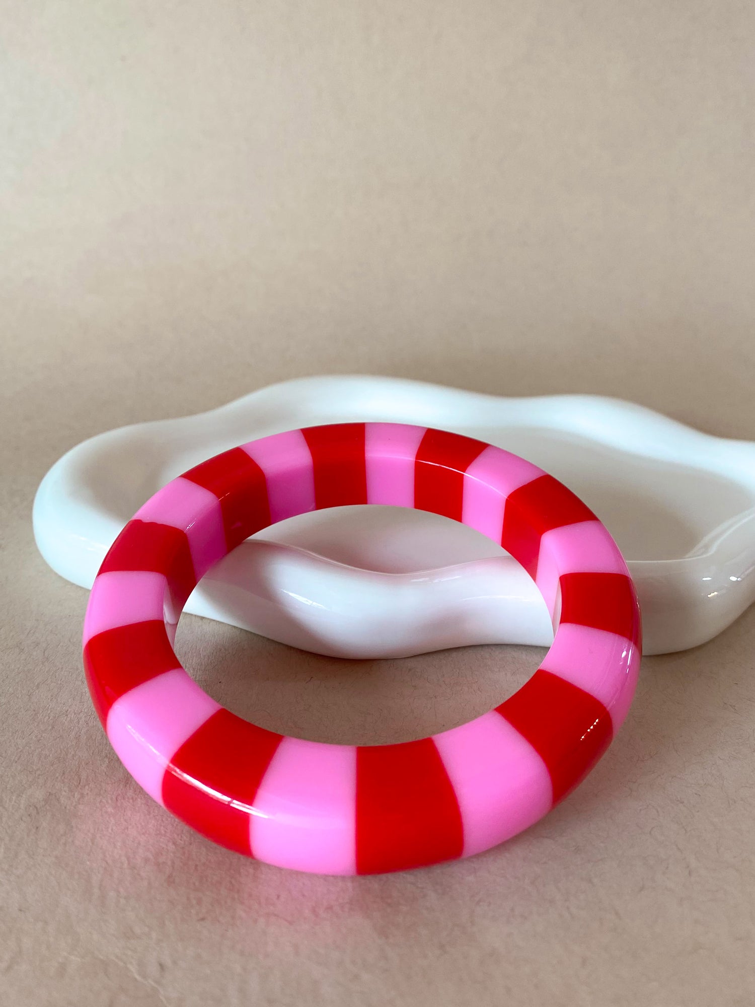 Red and Pink Big Acrylic Style Bracelet