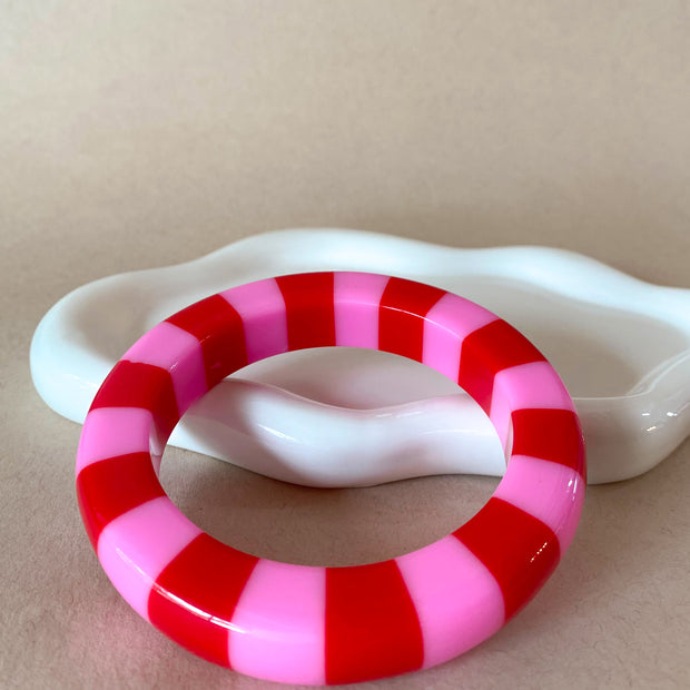 Red and Pink Big Acrylic Style Bracelet