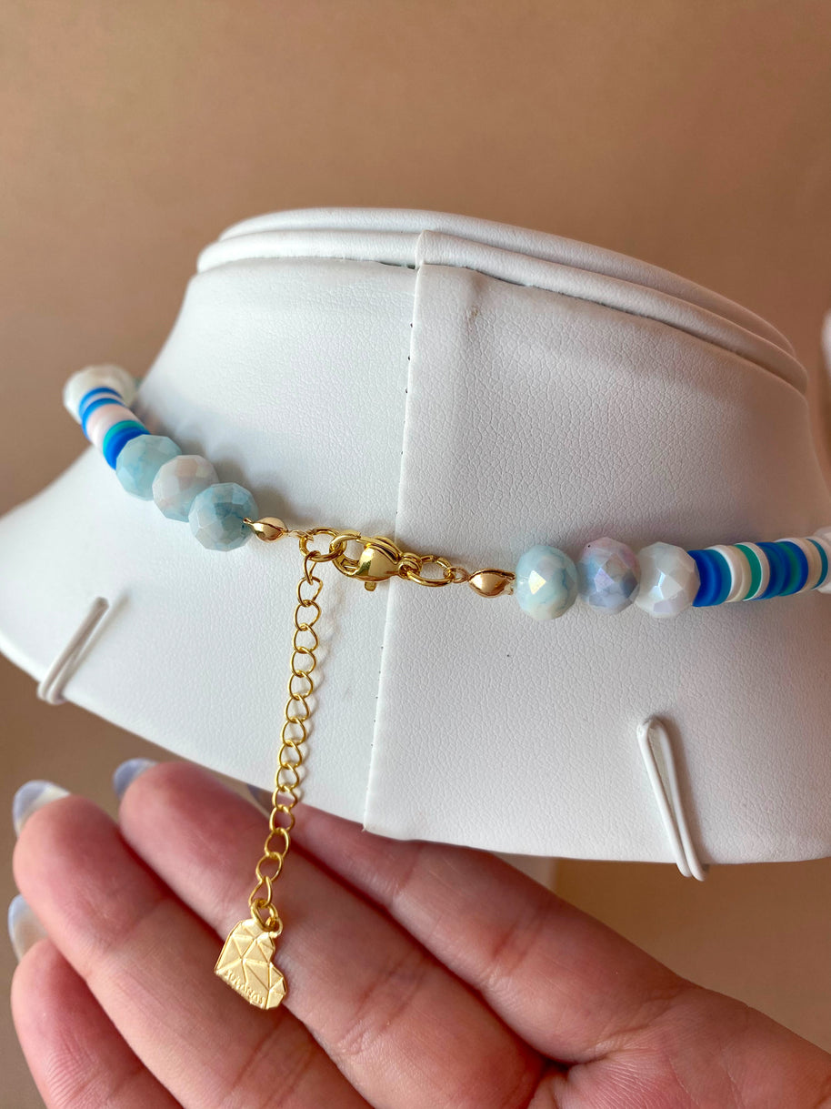 Blue Gems Beads Necklace