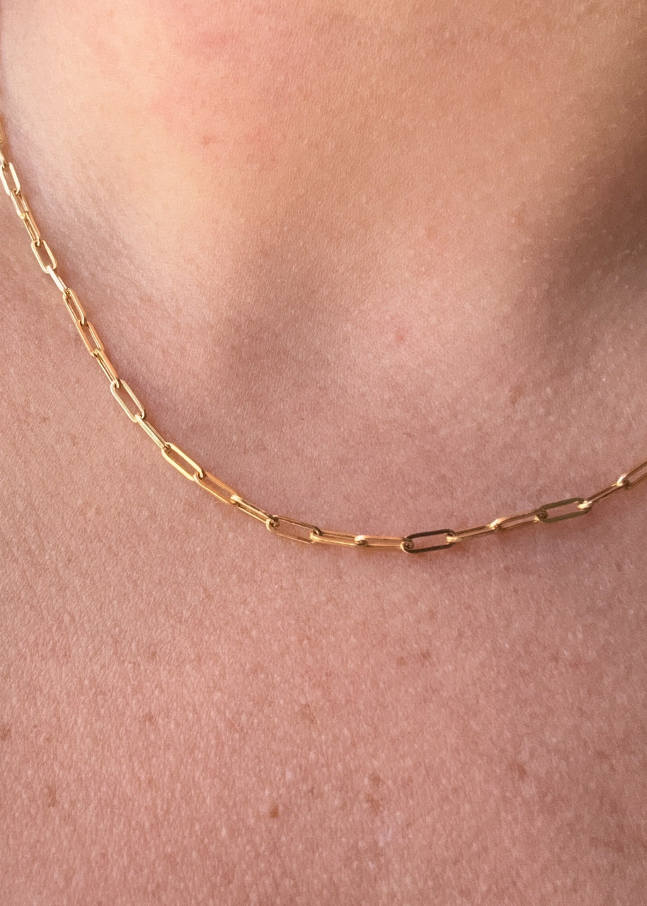 Paper Click Chain 18k Solid Italian Necklace