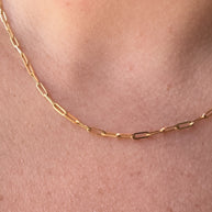 Paper Click Chain 18k Solid Italian Necklace